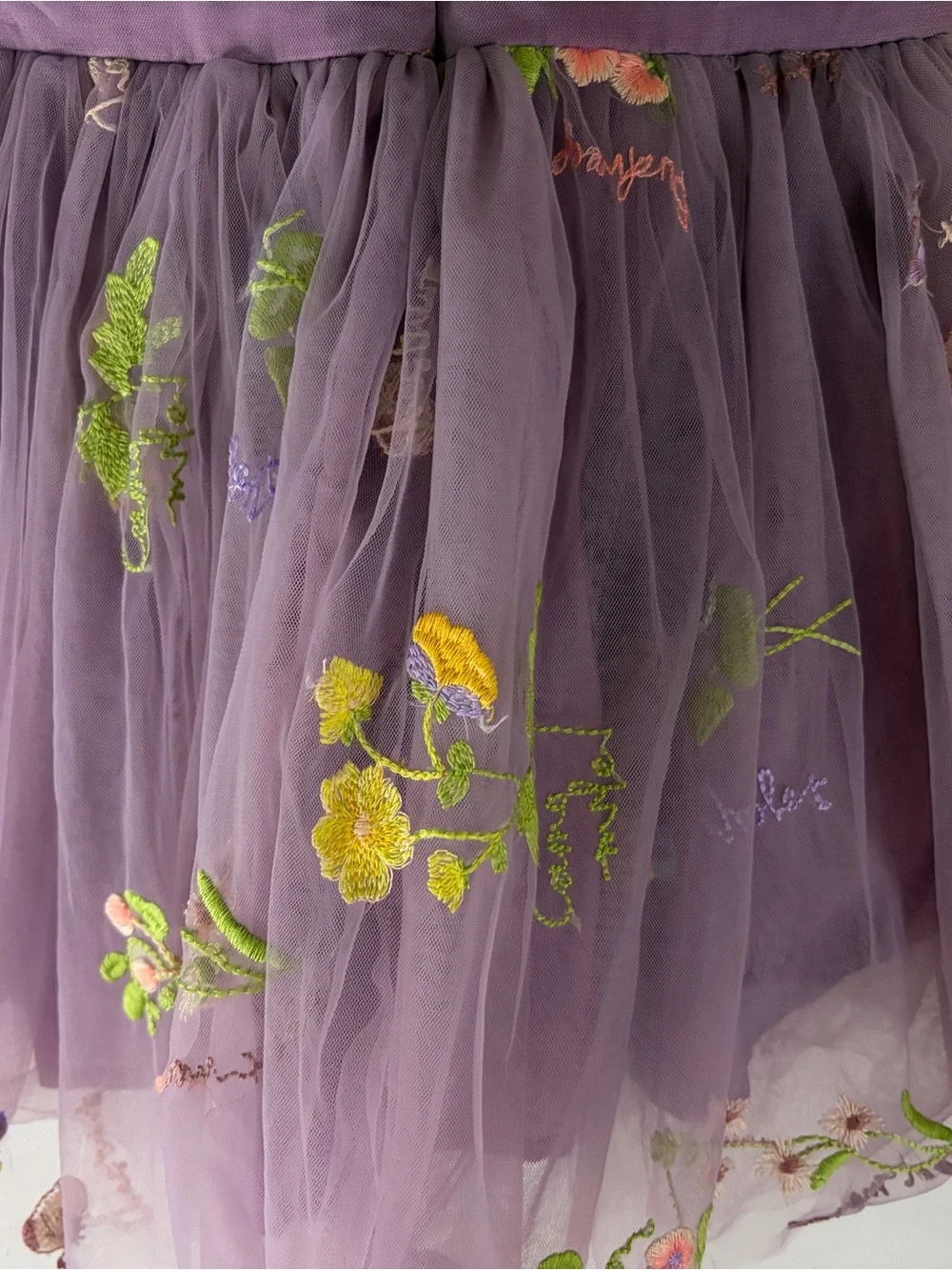 IMEKIS Girls Purple Embroidered Tulle Floral Dress Size 80 12M NWT